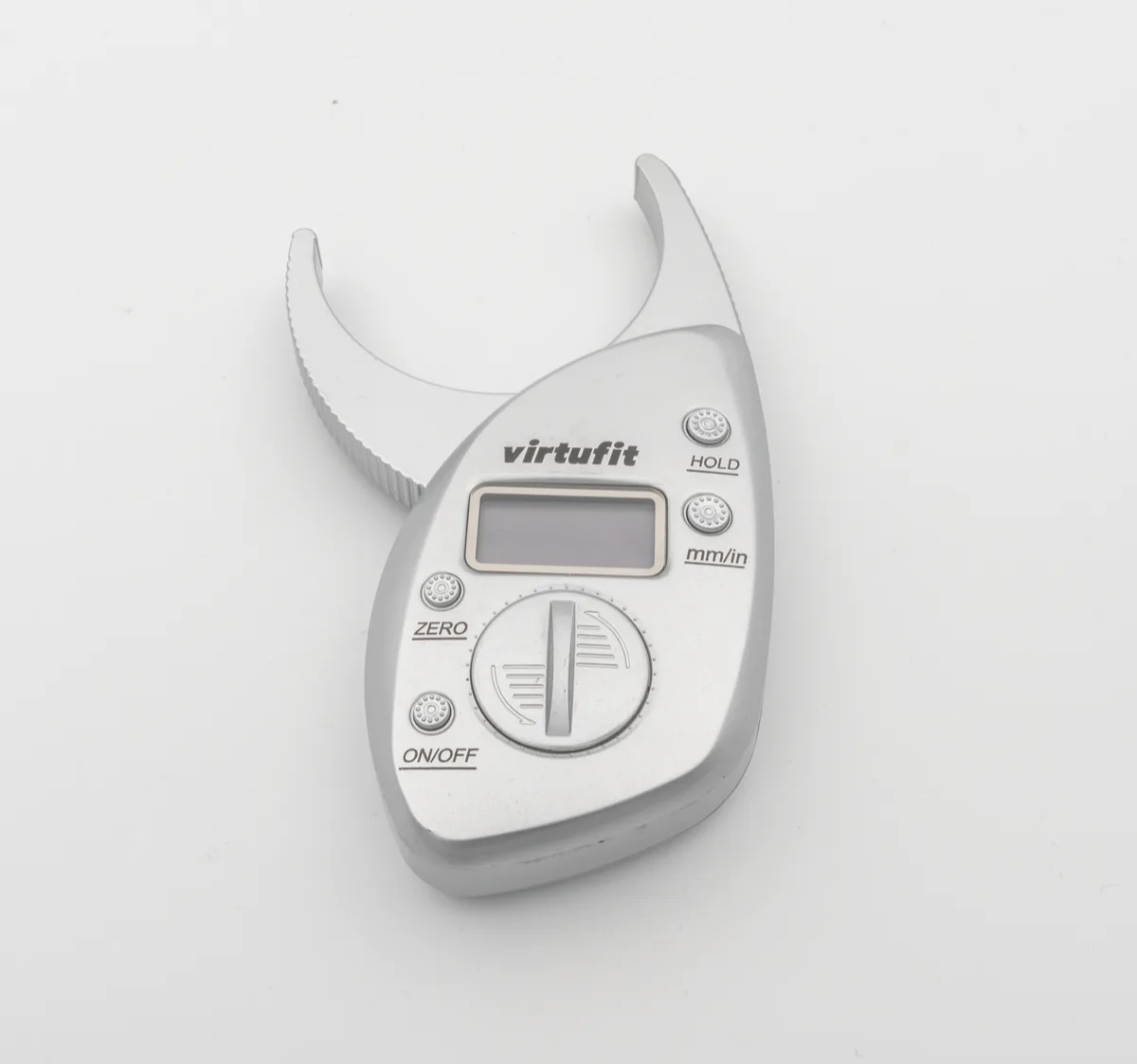 Digital skinfold caliper used to measure body fat from a pinch of skin